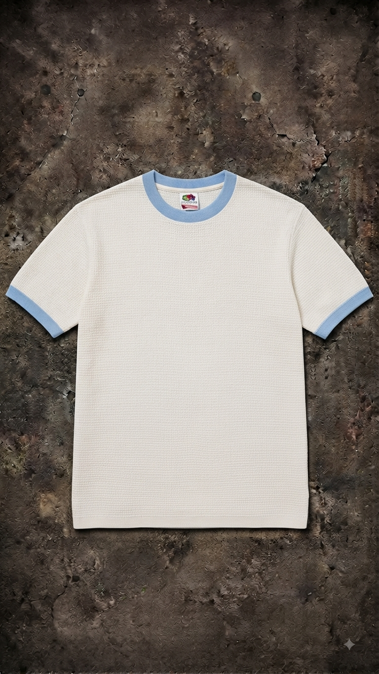White and blue Ringger Tee