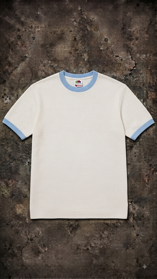 White and blue Ringger Tee